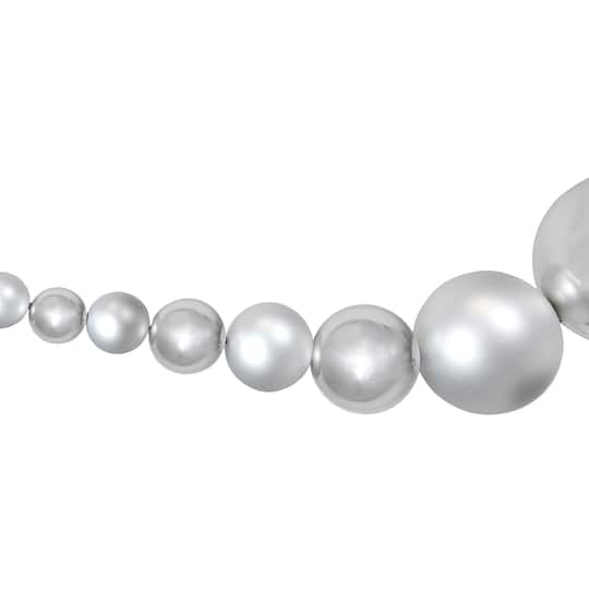 6ft. Christmas Shatterproof Silver Ball Ornament Swag